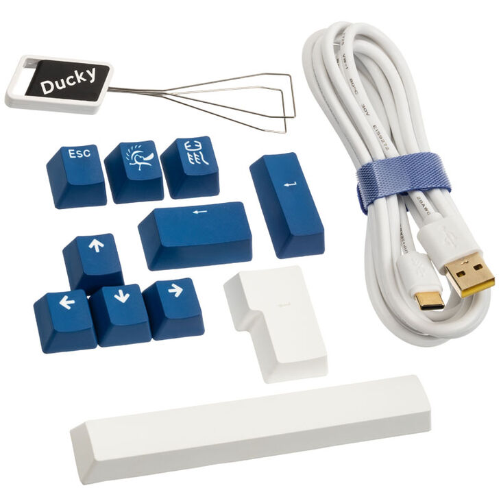 Ducky One 2 TKL PBT Gaming Tastatur, MX-Blue, RGB LED - weiß image number 7