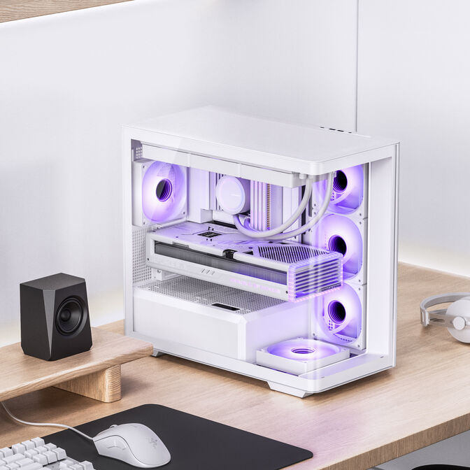 Jonsbo D300 Midi-Tower, 270 Grad, Tempered Glass - wei&szlig; image number 1