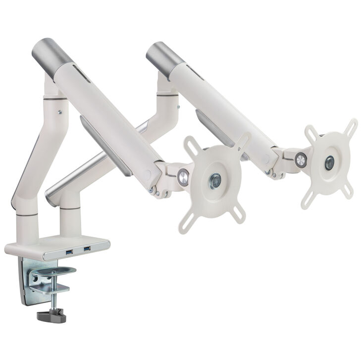 Alterzone Arm Duo USB Aluminium Monitorhalterung - weiß, 2x USB-Typ-A image number 0