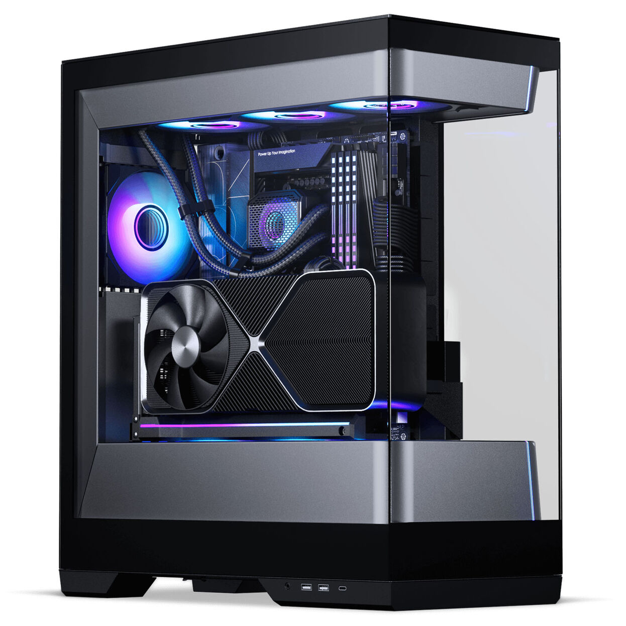 Phanteks Evolv S2 PC Case, Midi Tower, E-ATX, RGB, Tempered Glass - Black