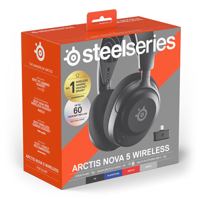 SteelSeries Arctis Nova 5 Wireless Gaming Headset, black image number 8