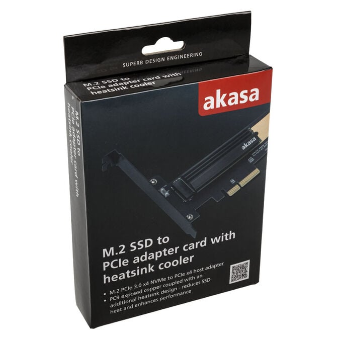 Akasa M.2 X4 PCI-E 3.0 Adapter Karte - schwarzes PCB image number 4