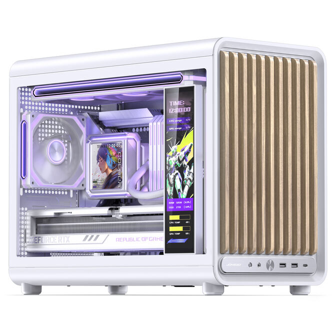 Jonsbo D33 Wood PC-Geh&auml;use, Mini-Geh&auml;use, mATX, Tempered Glass - wei&szlig;, Holz image number 4
