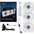 Lian Li UNI FAN TL Wireless LCD L&uuml;fter, ARGB, PWM, 3er-Pack inkl. Controller - Reverse Blade, 120 mm, wei&szlig; image number null