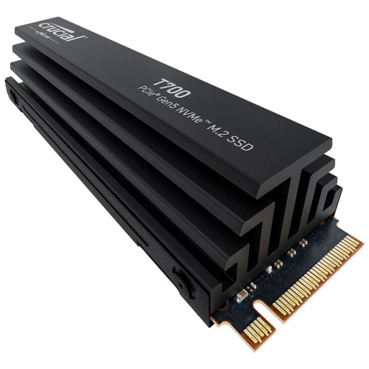 Crucial T700 NVMe SSD, PCIe 5.0 M.2 Type 2280 - 1 TB with heatsink image number 1