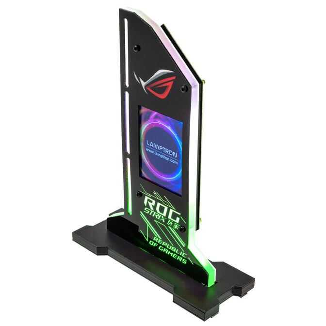 Lamptron vertical GPU holder with display - black image number 1
