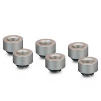 Thermal Grizzly DeltaMate Extender Fitting - MF10, matt nickel, 6er-Pack