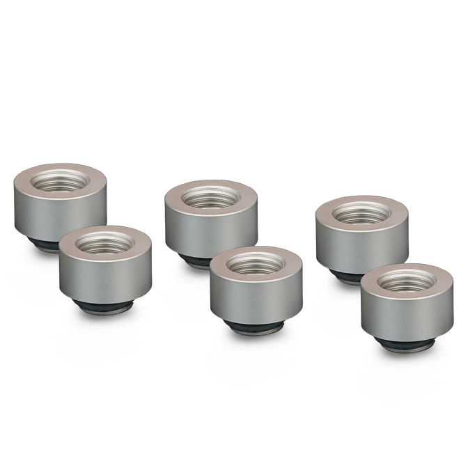 Thermal Grizzly DeltaMate Extender Fitting - MF10, matte nickel, pack of 6 image number 0