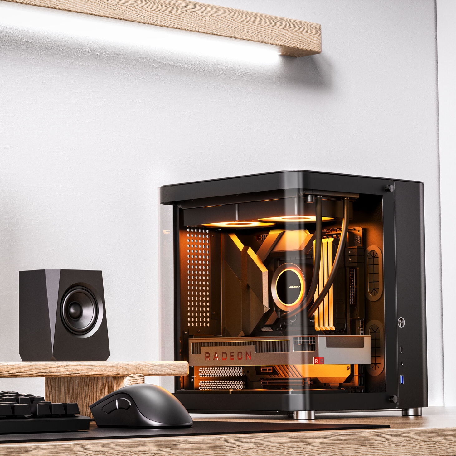 Jonsbo TK-1 2.0 Micro-ATX case, Tempered Glass - black