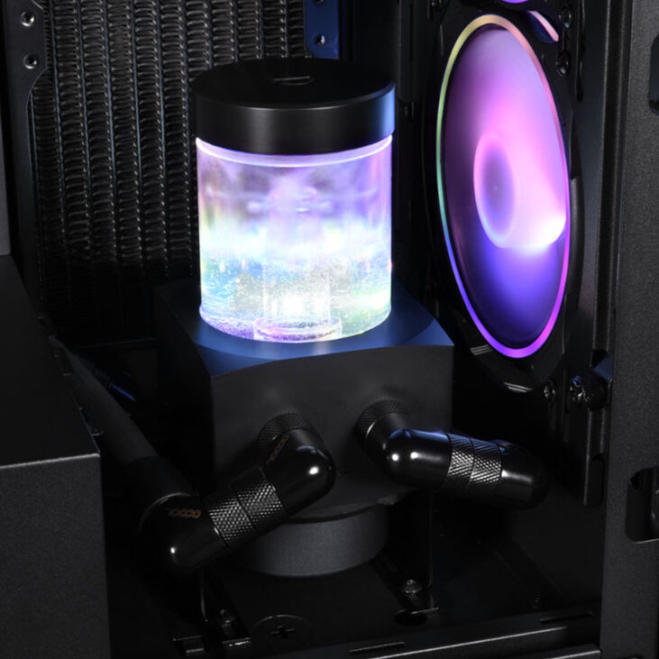 Alphacool Core 100 Aurora ARGB Ausgleichbehälter mit VPP Pumpe, Acryl - schwarz image number 3