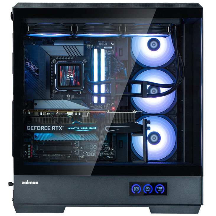 Zalman P50 DS PC Case, Mid Tower, ATX, RGB, Tempered Glass - Black image number 3