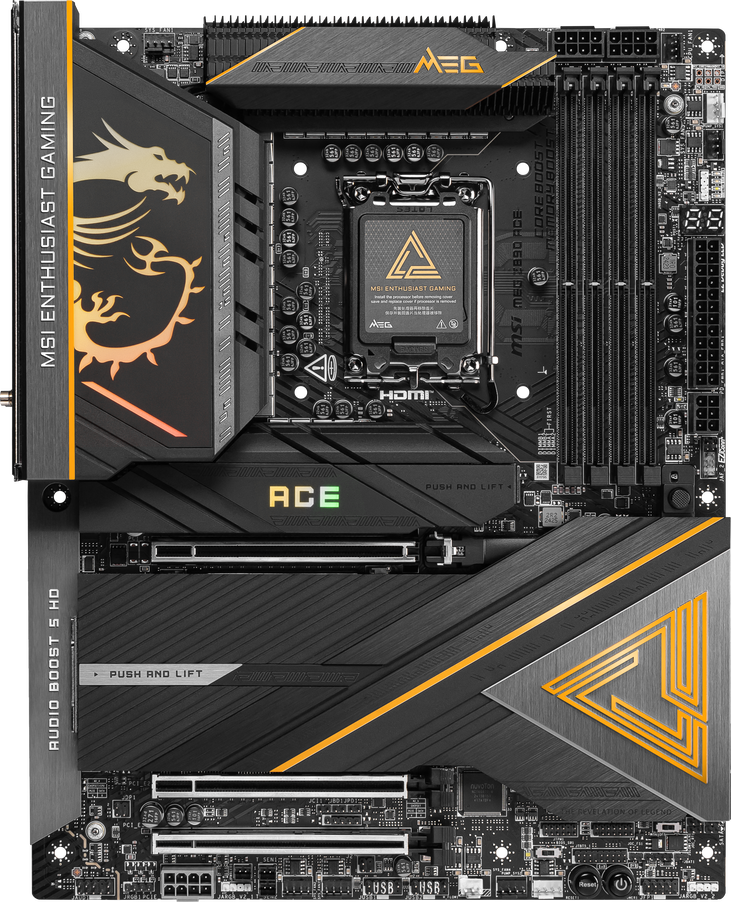 MSI MEG Z890 ACE motherboard, socket LGA 1851, Intel Z890, ATX, DDR5 image number 1