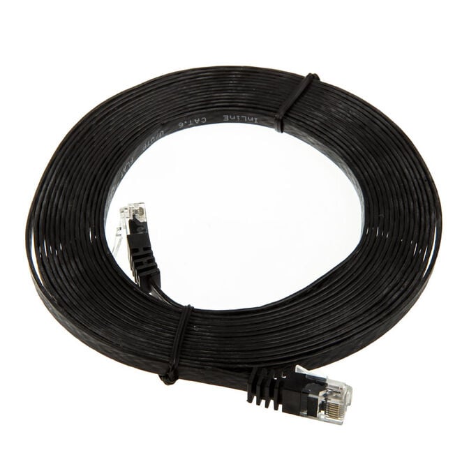InLine Patchkabel, flach, U/UTP, Cat.6 - 10m, schwarz image number 1