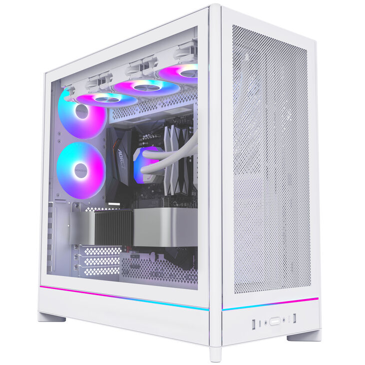 Montech HS01 PC case, Midi tower, ATX, aRGB, Tempered Glass - silver image number 2