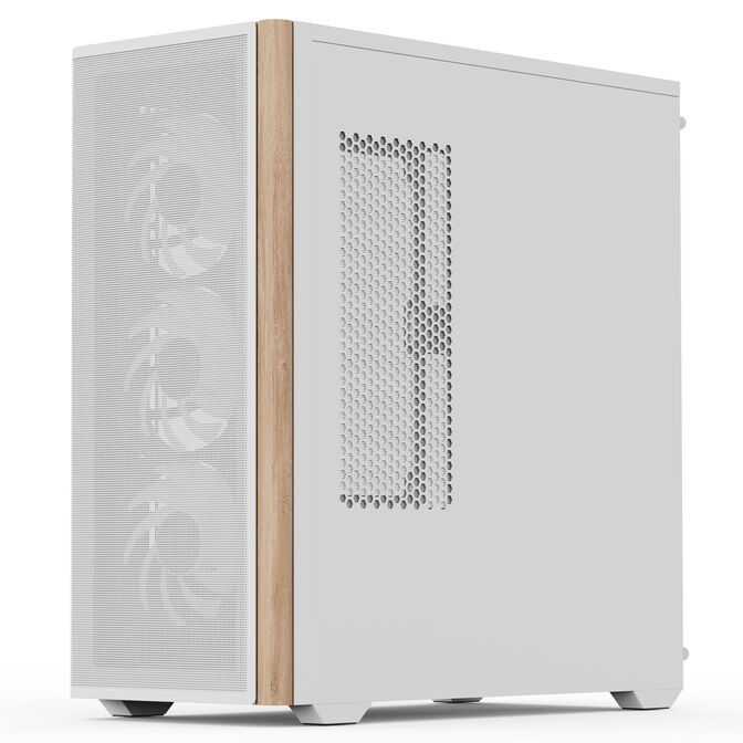Aerocool D501A PC case, Mid Tower, ATX, Tempered Glass - white image number 1