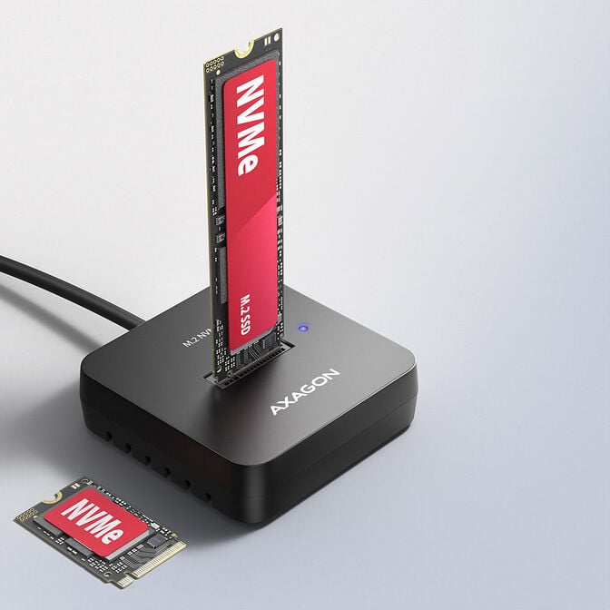 AXAGON ADSA-M2C11L M.2-NVMe-Dockingstation, USB-C 10Gbps, M.2 2230-22110 - schwarz image number 1