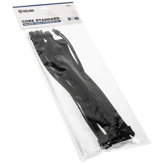 Kolink Core Standard Braided Cable Extension Kit - Jet Black image number 3
