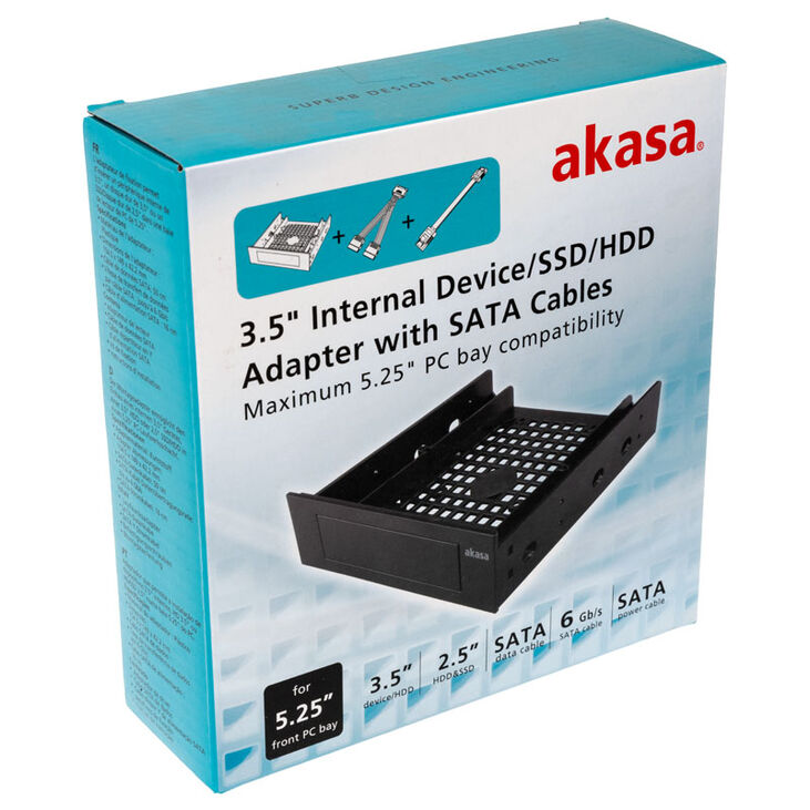 Akasa mounting frame 5.25 inch to 2.5/3.5 inch, SSD/HDD adapter image number 4