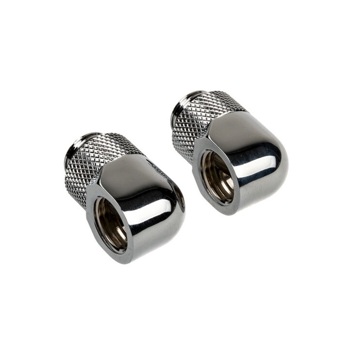 Corsair Hydro X Series Adapter 90 Grad G1/4 Zoll AG auf G1/4 Zoll IG - 2er Pack, drehbar, chrome sil image number 1