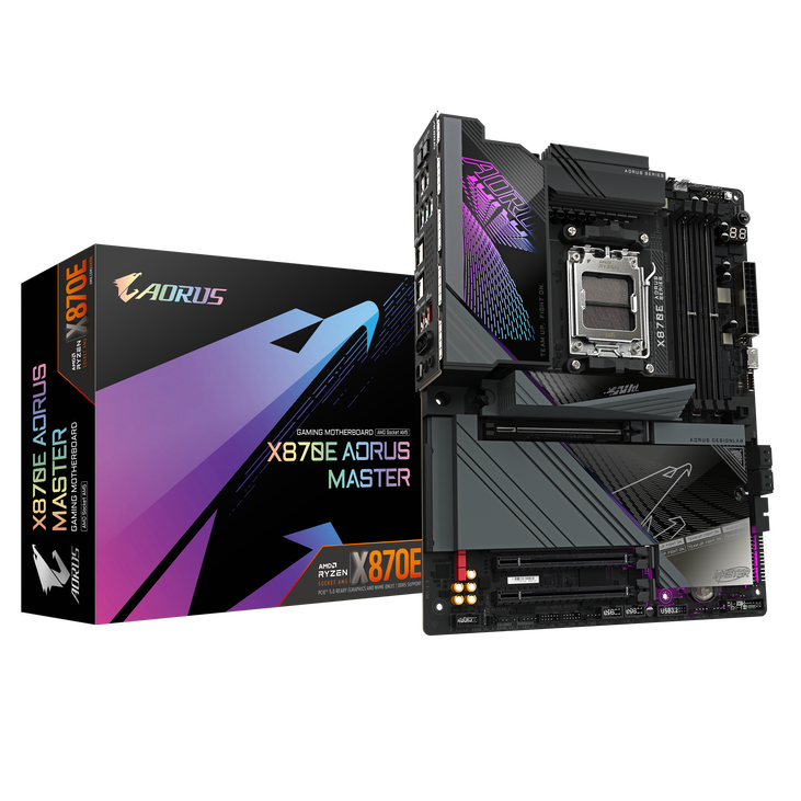 Gigabyte X870E AORUS Master Mainboard, Sockel AM5, AMD X870E, ATX, DDR5 image number 0