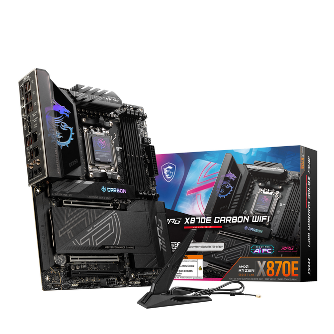 MSI MPG X870E Carbon WiFi Mainboard, Sockel AM5, AMD X870E, ATX, DDR5 image number 0