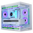 Lian Li O11 Dynamic Mini V2 - White - 5x UNI FAN SL-INF 120 ARGB Reverse Blade PWM Fans - 120mm + 1x Standard PWM Fan - 120mm image number null
