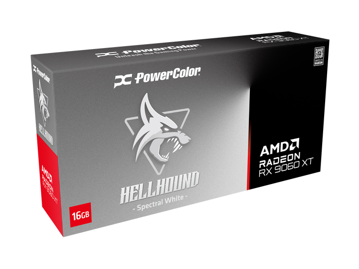 PowerColor Hellhound Spectral White Radeon RX 9060 XT OC Graphics Card, 16384 MB GDDR6 image number 1