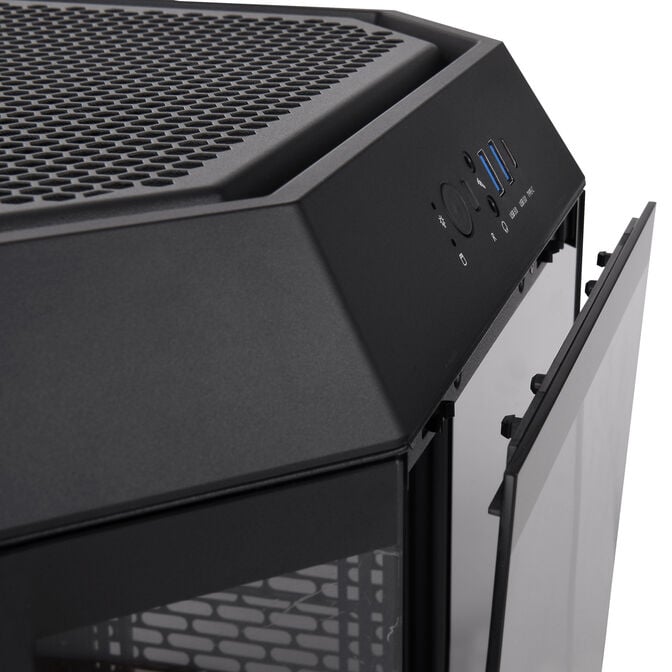 Thermaltake The Tower 300 PC-Geh&auml;use, Mini-Geh&auml;use, mATX, Tempered Glass - inklusive 2x 140-mm-L&uuml;fter, schwarz image number 25