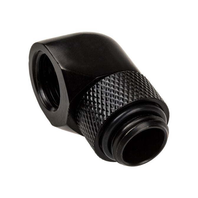 Alphacool Eiszapfen Adapter 90 Degree G1/4 inch Male to G1/4 inch Female - Rotatable, Black image number 1