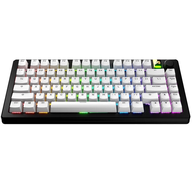 Glorious GPBT Basics Keycaps, ANSI Layout (US), PBT, Doubleshot - Classic White image number 1