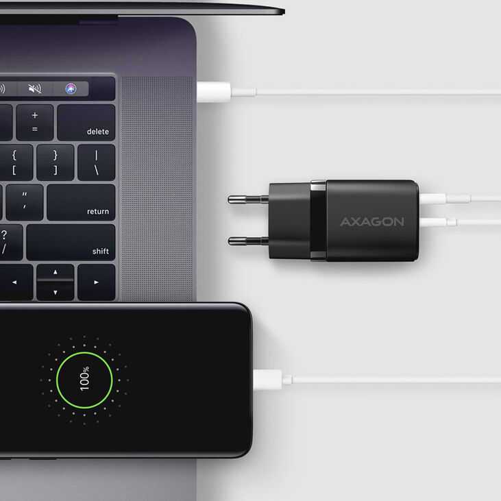 AXAGON ACU-PQ30 Ladegerät QC3.0, 4.0/AFC/FCP/PPS/Apple + PD USB-C, 30W - schwarz image number 2