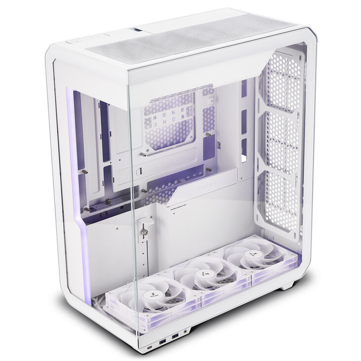 Ssupd Xhuttle PC case, mid tower, ATX, RGB, tempered glass - white image number 1