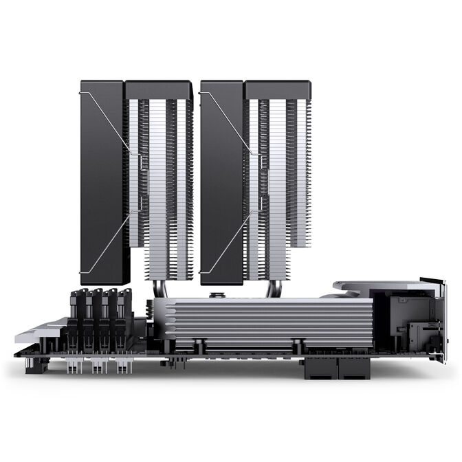 Jonsbo CB80 CPU cooler, dual-tower, 2 x 120mm, PWM, RGB - black image number 14