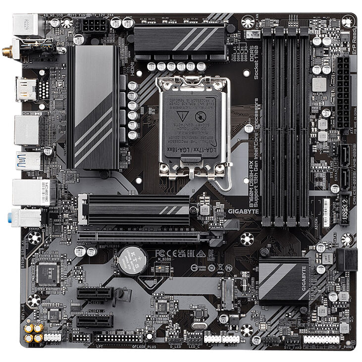 GIGABYTE B760M DS3H AX motherboard, Socket 1700, Intel B760, Micro-ATX, DDR5 image number 2