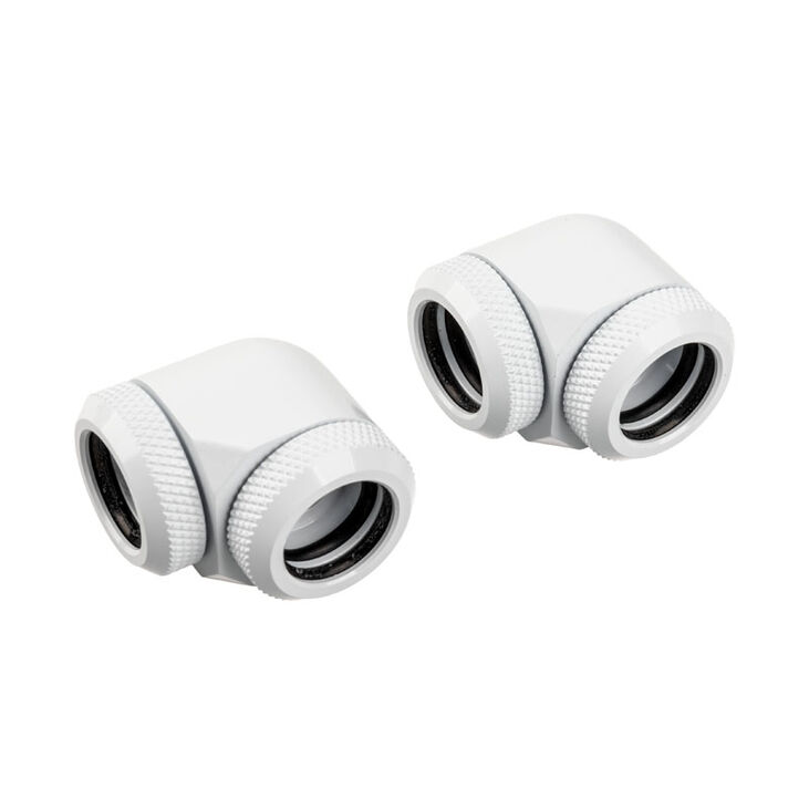 Corsair Hydro X Series XF Hardline Adapter 90 Grad 14mm AD auf 14mm AD Hardtube - 2er Pack, weiß image number 0