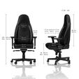 noblechairs ICON Real Leather Gaming Chair - Black/Black image number null