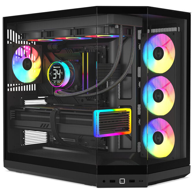 HYTE Y50 Midi Tower - Pitch Black image number 1