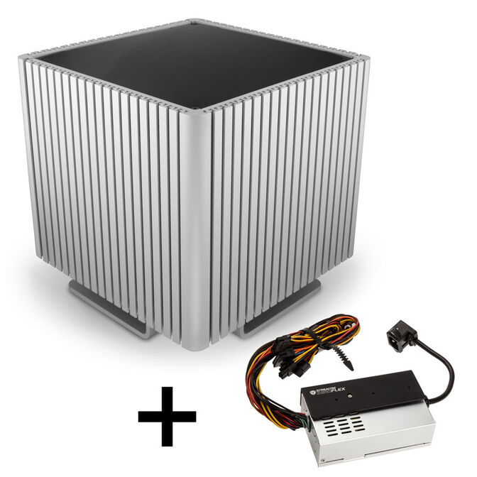 Streacom DB4 Fanless Cube-Geh&auml;use + ZeroFlex 240 Netzteil - silber image number 0