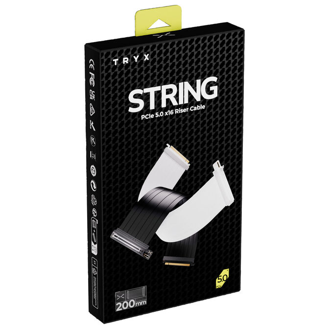 TRYX STRING PCIe 5.0 x16 Riser Cable, 200mm - white image number 5