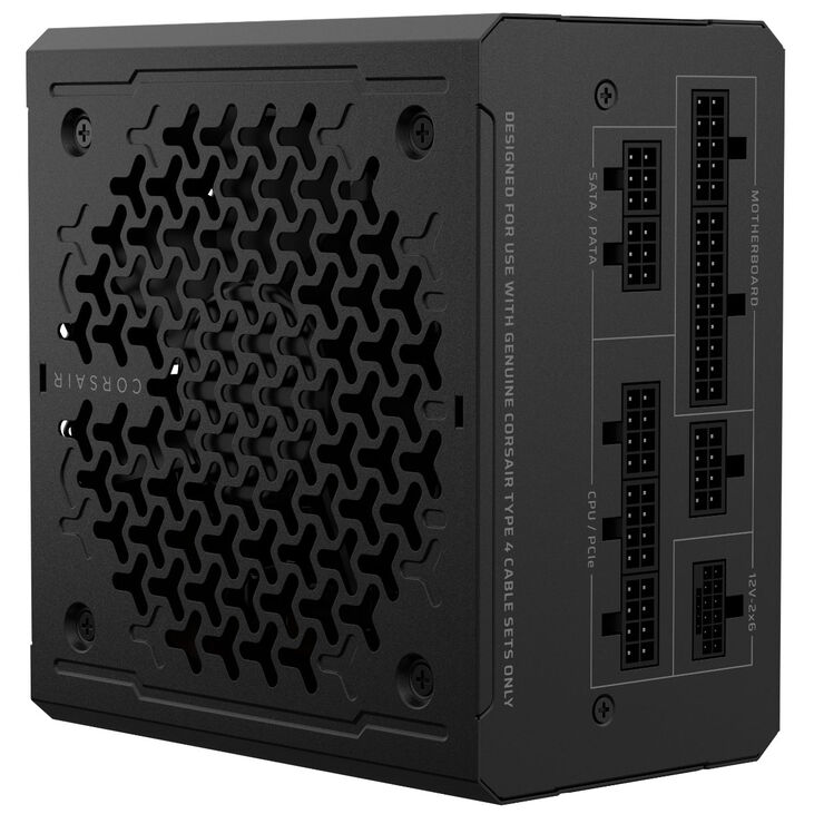 Corsair RMe Series RM1000e 80 PLUS Gold power supply, modular, ATX 3.1, PCIe 5.1 - 1,000 watts, black image number 3