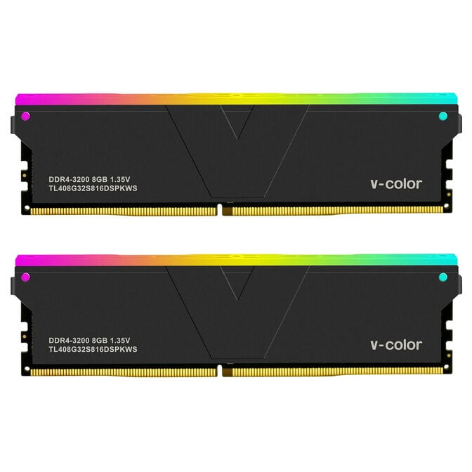 V-Color Skywalker Plus RGB DDR4-3200 RAM, CL22 - 16 GB Dual-Kit, schwarz image number 0