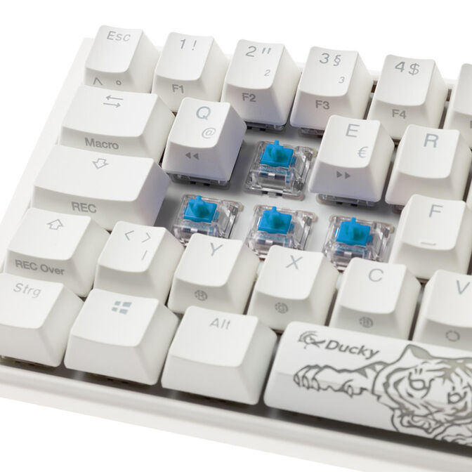 Ducky One 3 Classic Pure White Mini Gaming Keyboard, RGB LED - MX-Blue image number 4