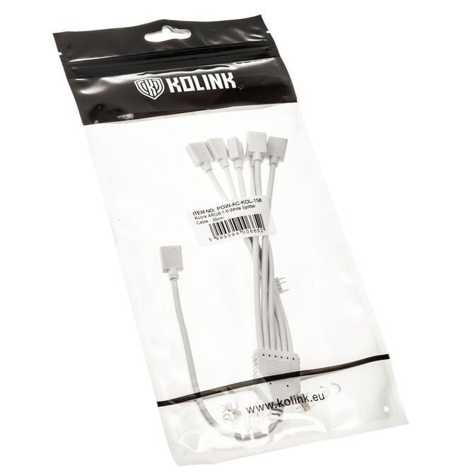 Kolink ARGB 1-6 splitter cable - 30cm, white image number 2