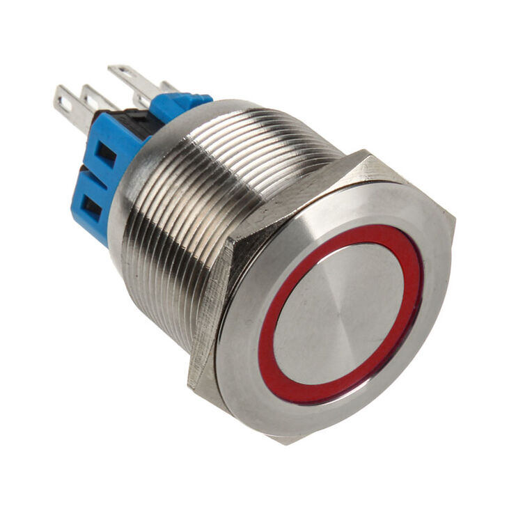 DimasTech Vandalism switch/button 25mm - Silverline - red image number 0