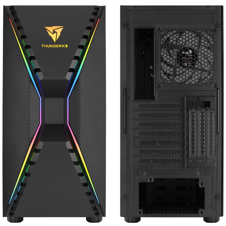 Aerocool Cronus Mid Tower, ARGB, Tempered Glass - Black image number 2