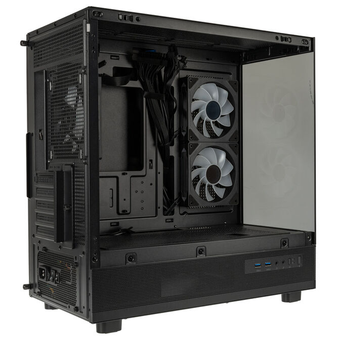GSI SmartAssembly ARGB Glass Micro-ATX PC case, mid tower, Micro-ATX, Tempered Glass - black, 750 watts Gold power supply image number 6
