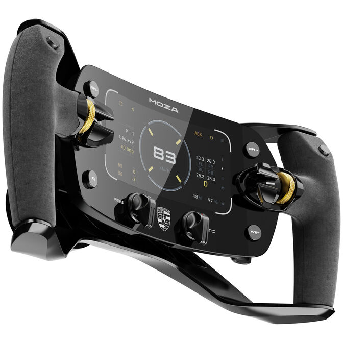 MOZA Porsche MISSION R Simracing-Lenkrad, 5,4&rdquo;-Zoll-OLED-Display, Offizielles Replikat - schwarz image number 3