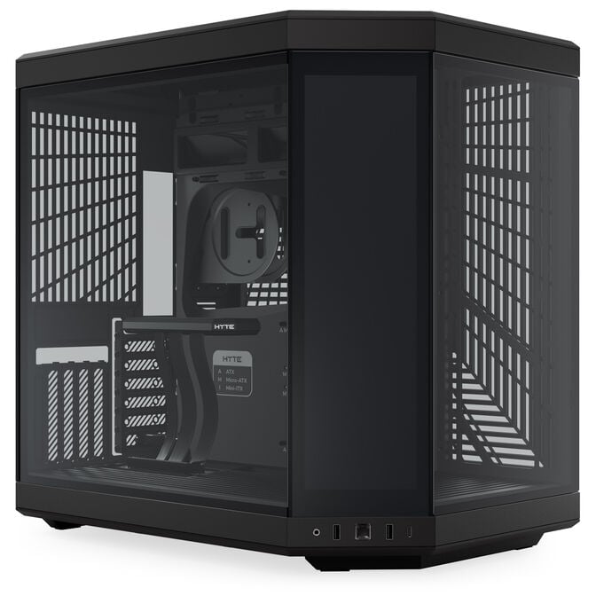 Hyte Y70 Touch Infinite PC Case, Mid Tower - Pitch Black + FP12 3-Pack & NP50 image number 2