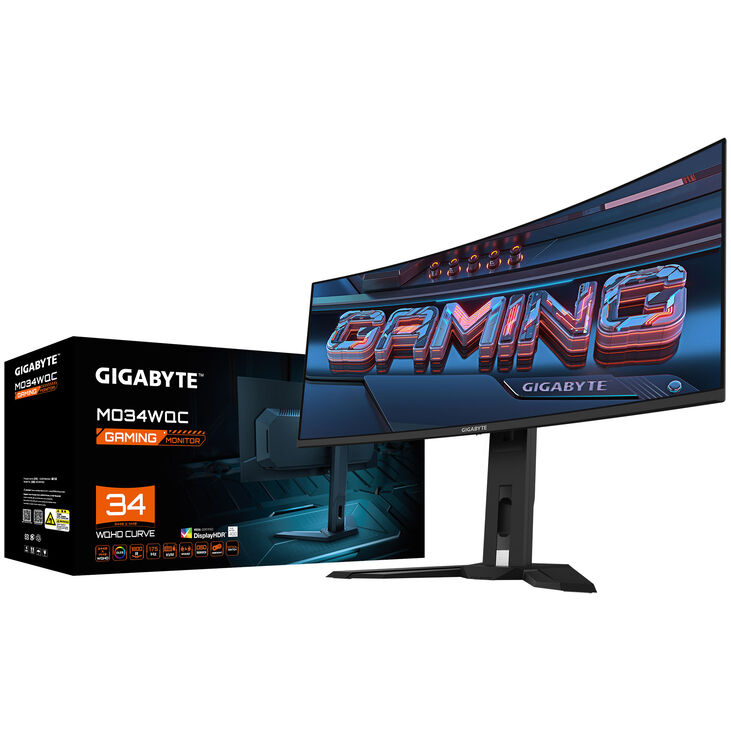 GIGABYTE MO34WQC, 34 Inch Gaming Monitor, Curved, 175 Hz, FreeSync Premium Pro, QD-OLED image number 7