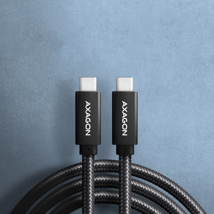 AXAGON BUCM32-CM05AB USB-C Extension Cable, USB 3.2, 240W PD - 50cm, black image number 2